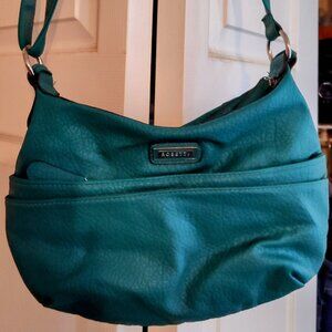 Turquoise Leather Shoulder Strap Handbag